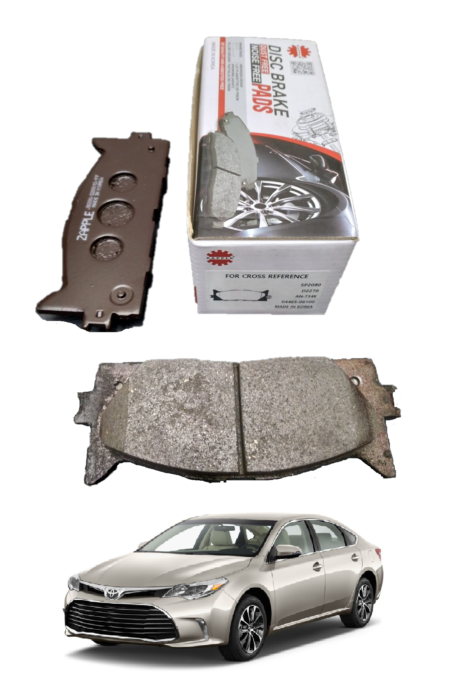 Zapple Disc Brake Pad SP2080, D2270, AN-734K, 04465-06100