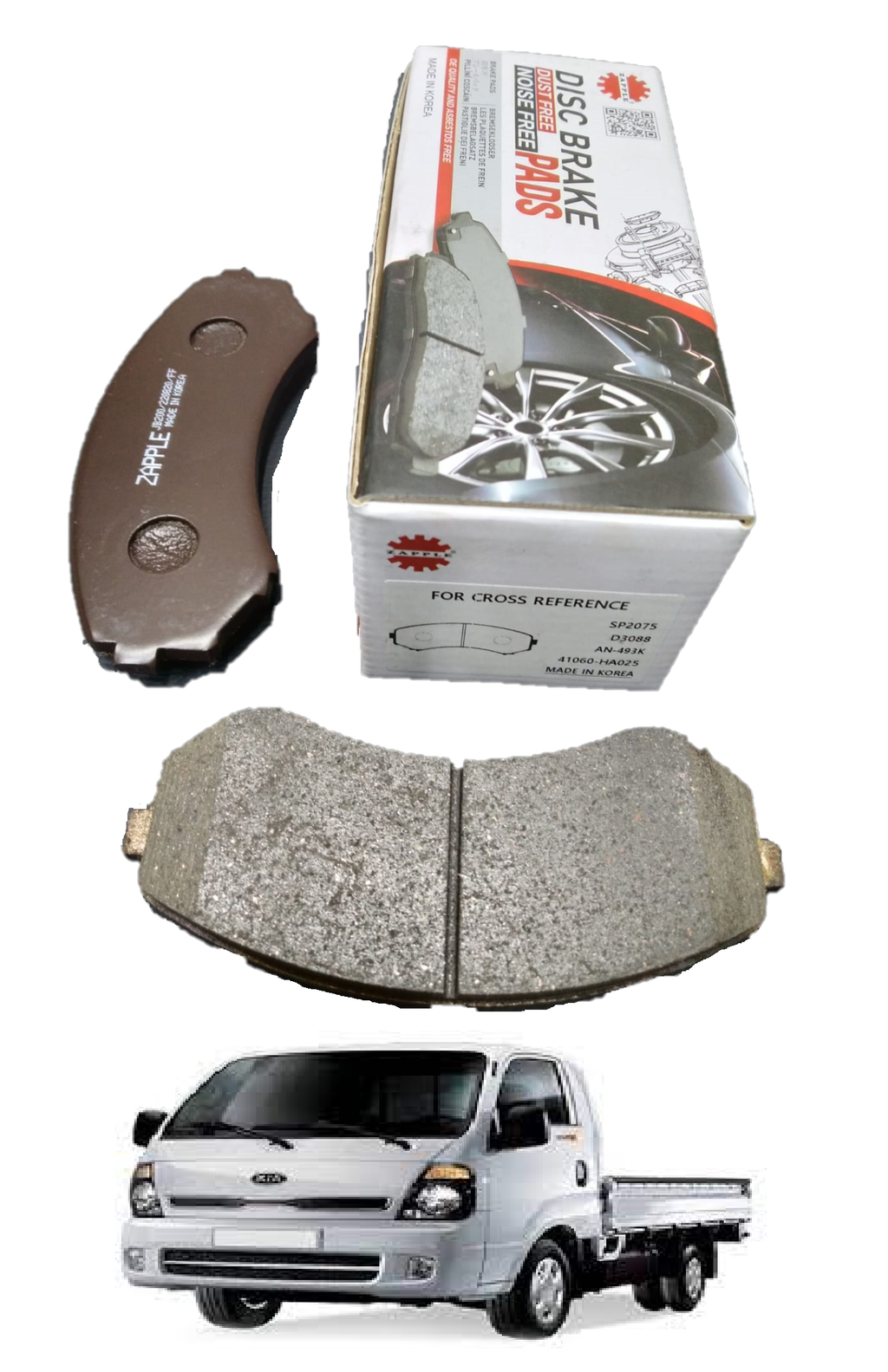 Zapple Disc Brake Pad SP2075, D3088, AN-493K, 41060-HA025