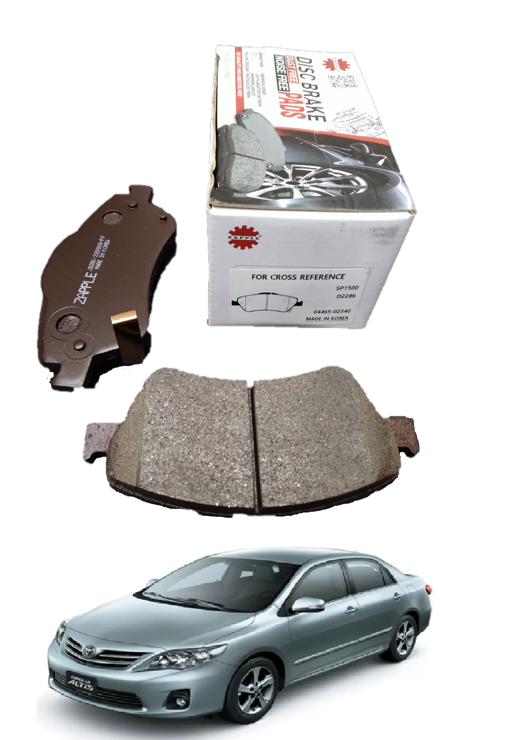 Zapple Disc Brake Pad SP1500, D2286, 04465-02340