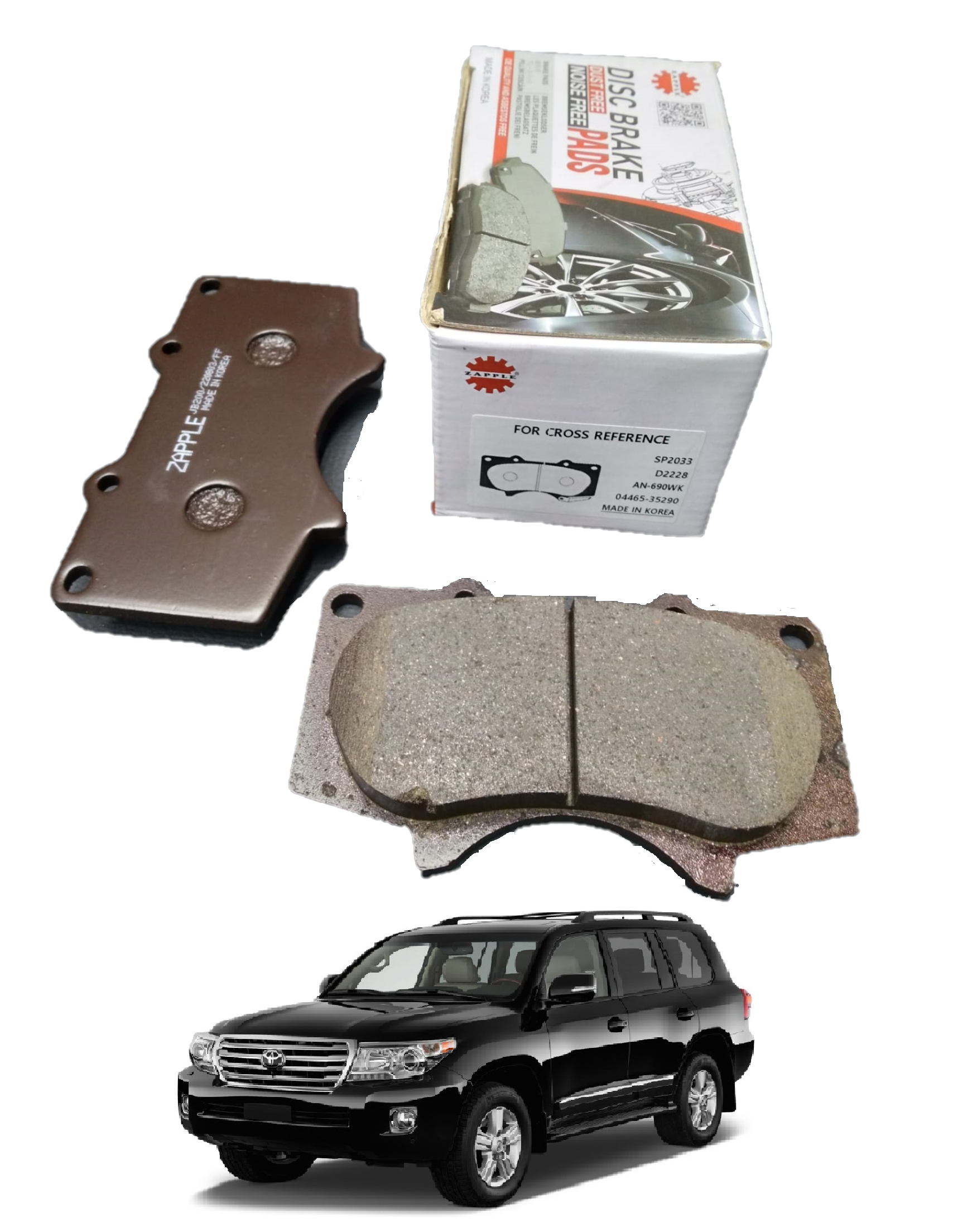 Zapple Disc Brake Pad SP2033, D2228, AN-690WK, 04465-35290