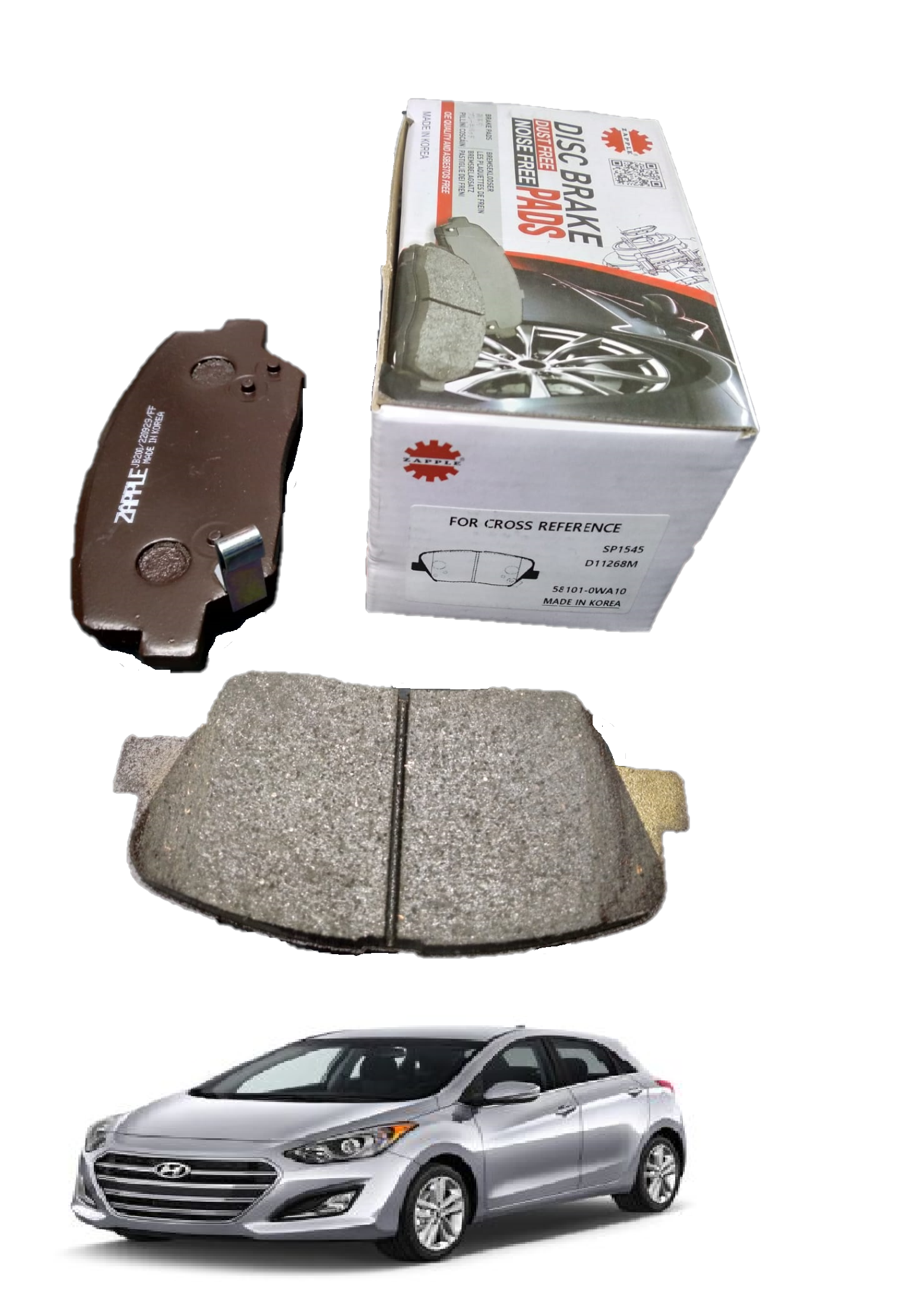 Zapple Disc Brake Pad SP1545, D11268M, 58101-0WA10