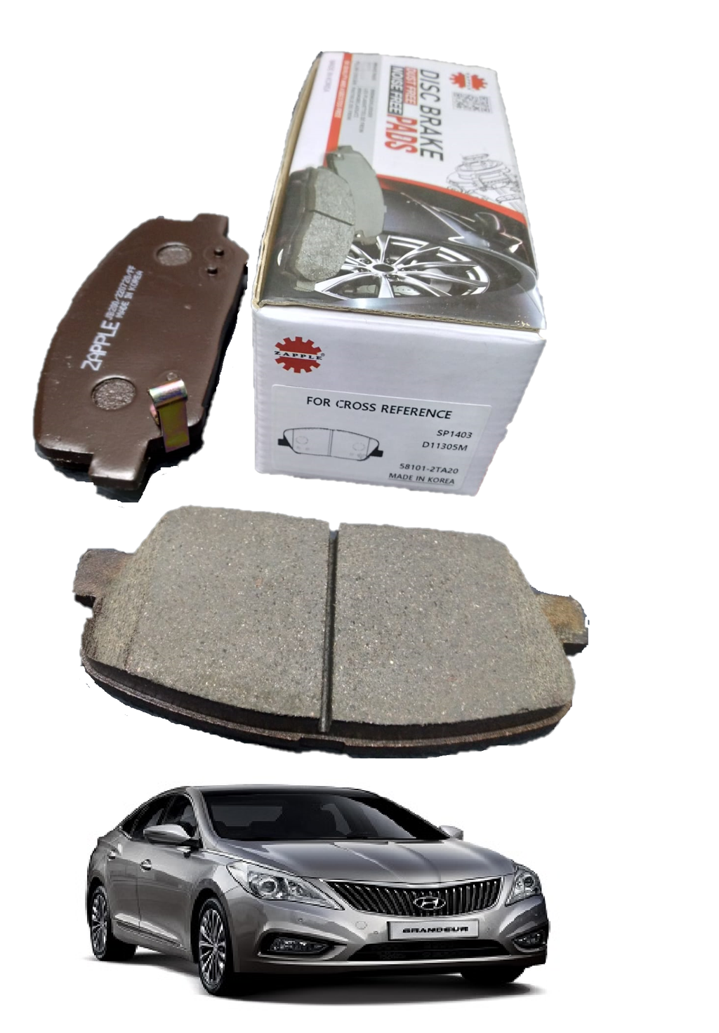 Zapple Disc Brake Pad SP1403, D11305M, 58101-2TA20