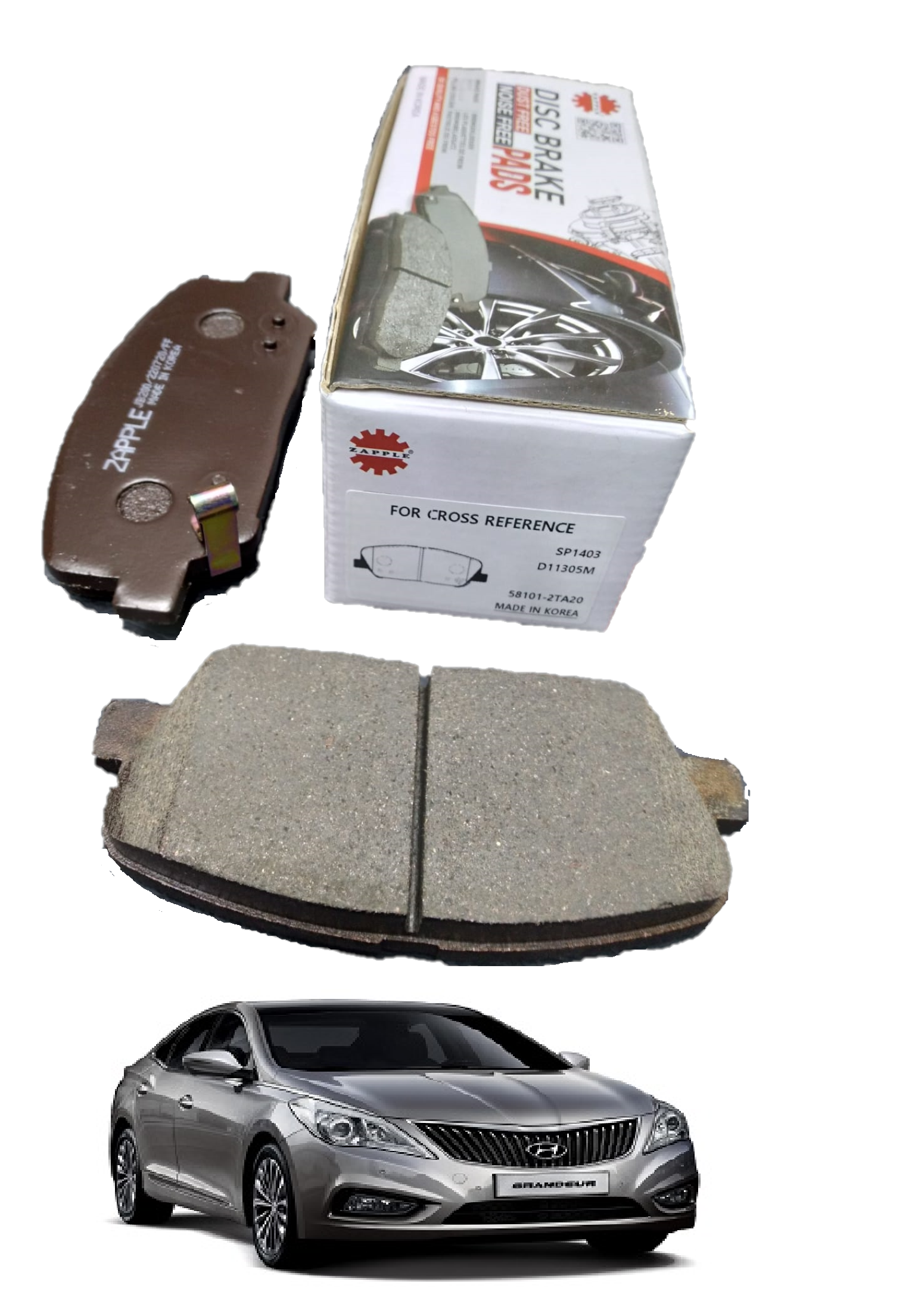 Zapple Disc Brake Pad SP1403, D11305M, 58101-2TA20