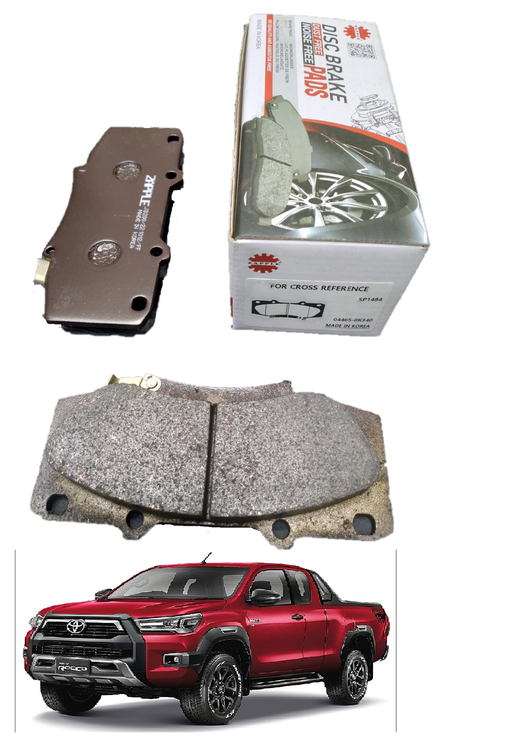 Zapple Disc Brake Pad SP1484, 04465-0K340