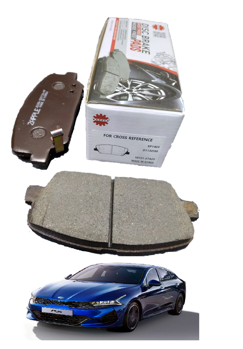 Zapple Disc Brake Pad SP1403, D11305M, 58101-2TA20