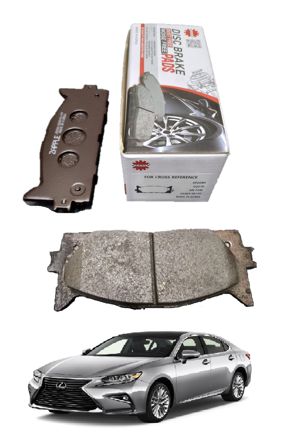 Zapple Disc Brake Pad SP2080, D2270, AN-734K, 04465-06100