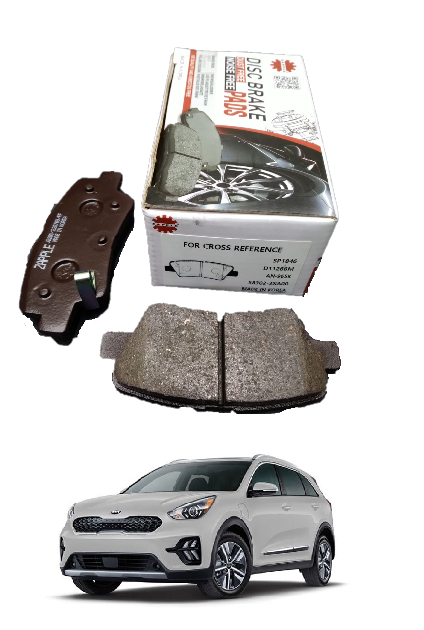 Zapple Disc Brake Pad SP1846, D11266M, AN-965K, 58302-3XA00