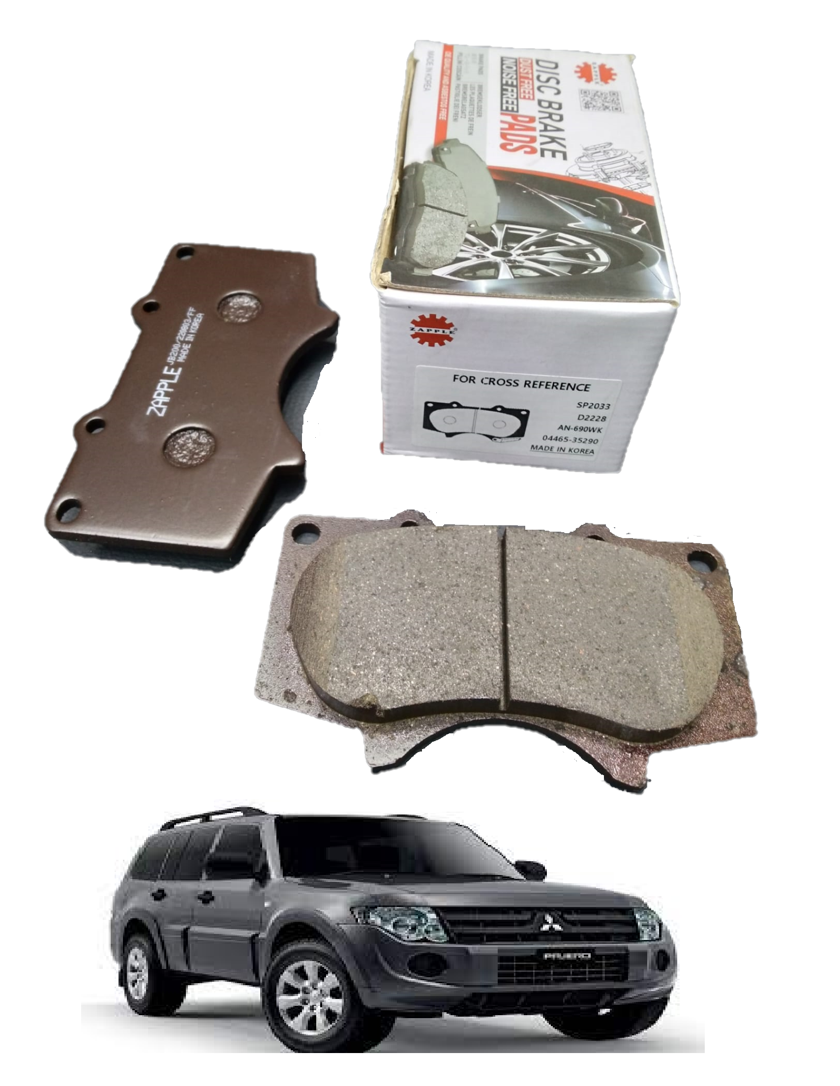 Zapple Disc Brake Pad SP2033, D2228, AN-690WK, 04465-35290