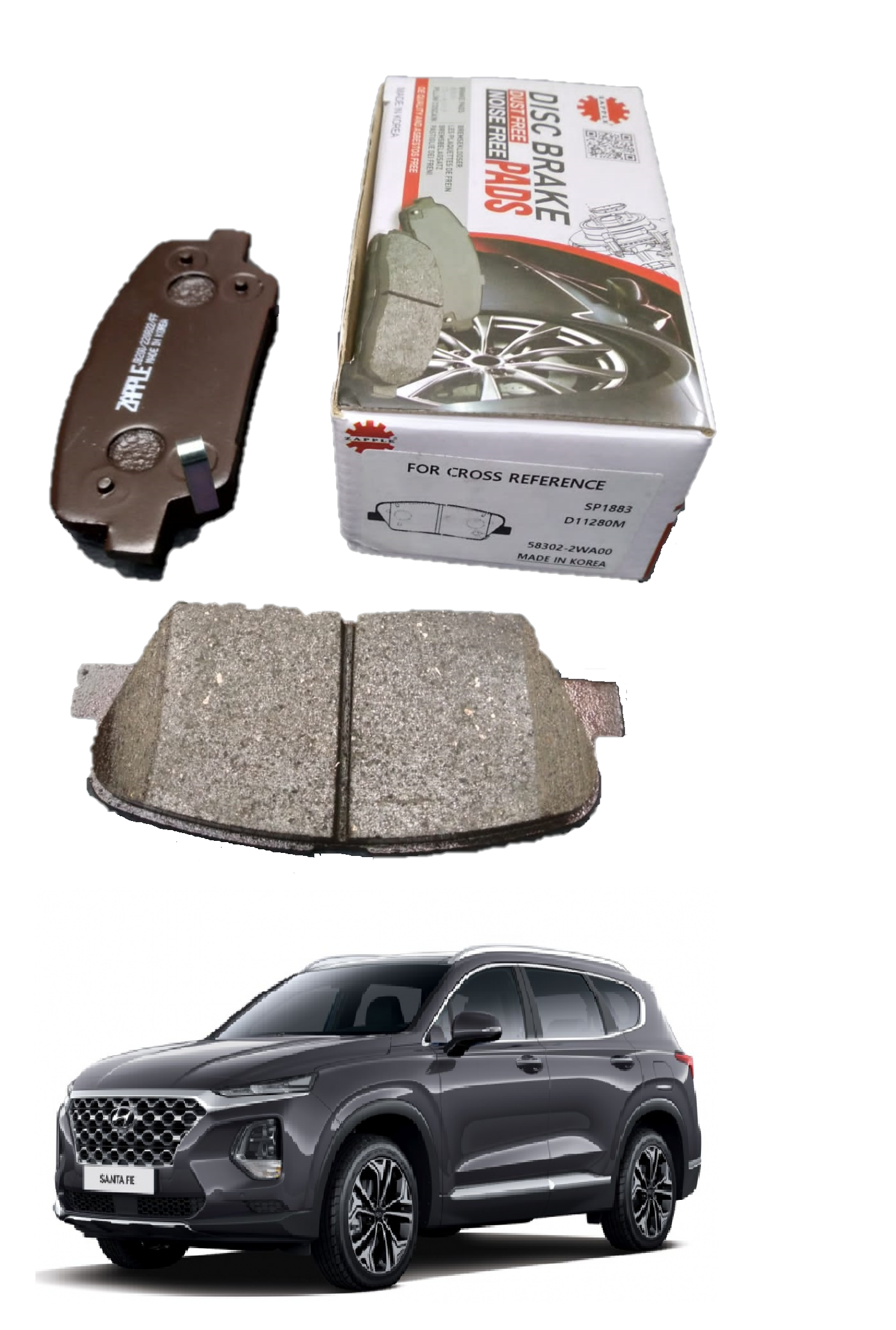 Zapple Disc Brake Pad SP1883, D11280M, 58302-2WA00