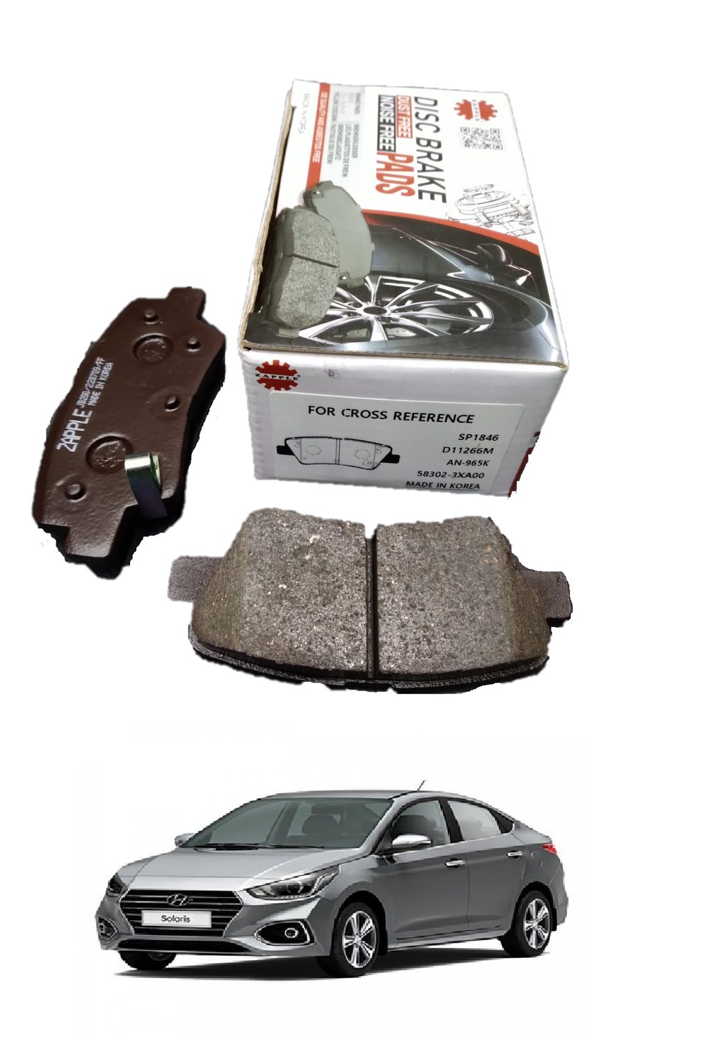 Zapple Disc Brake Pad SP1846, D11266M, AN-965K, 58302-3XA00