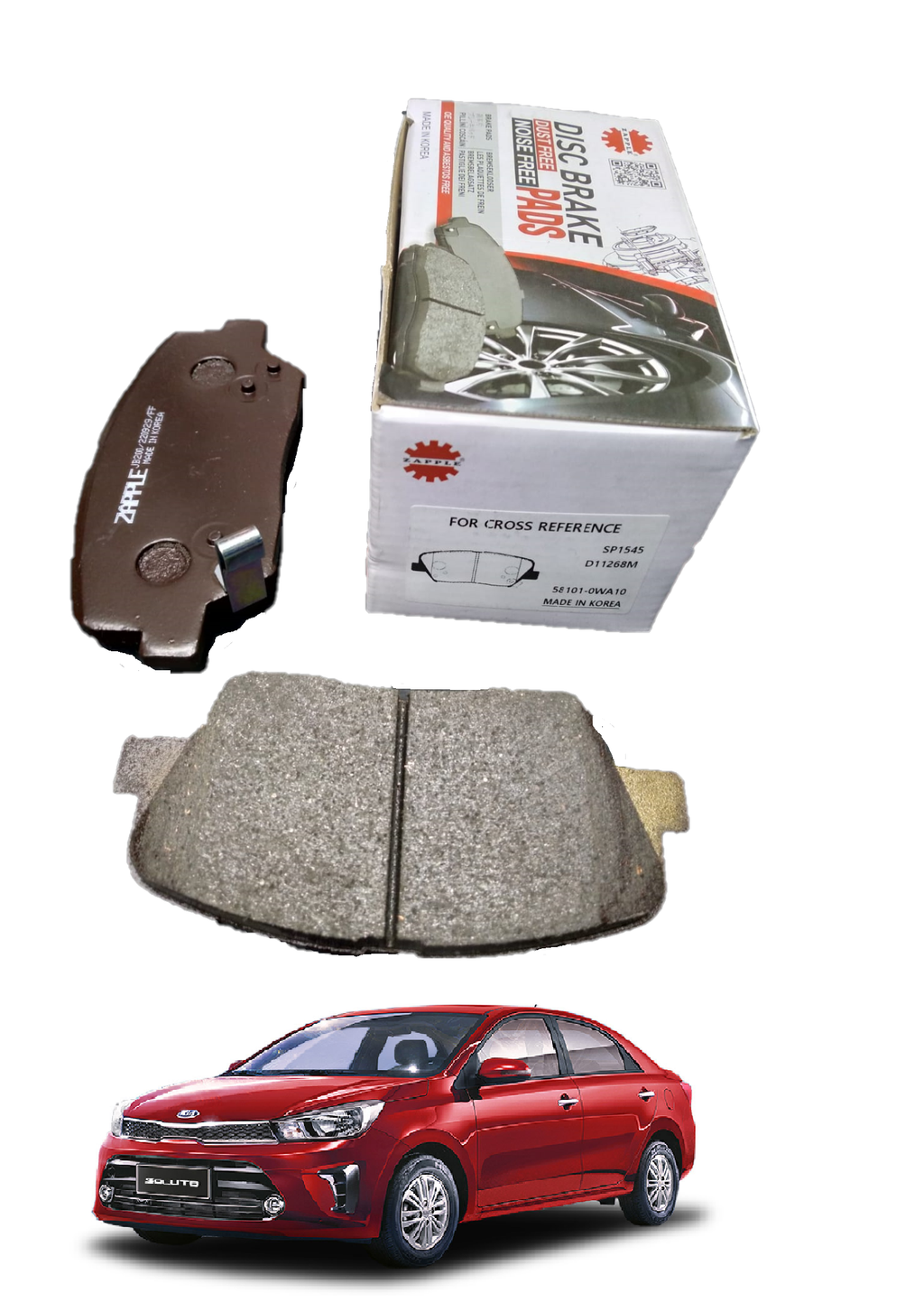 Zapple Disc Brake Pad SP1545, D11268M, 58101-0WA10