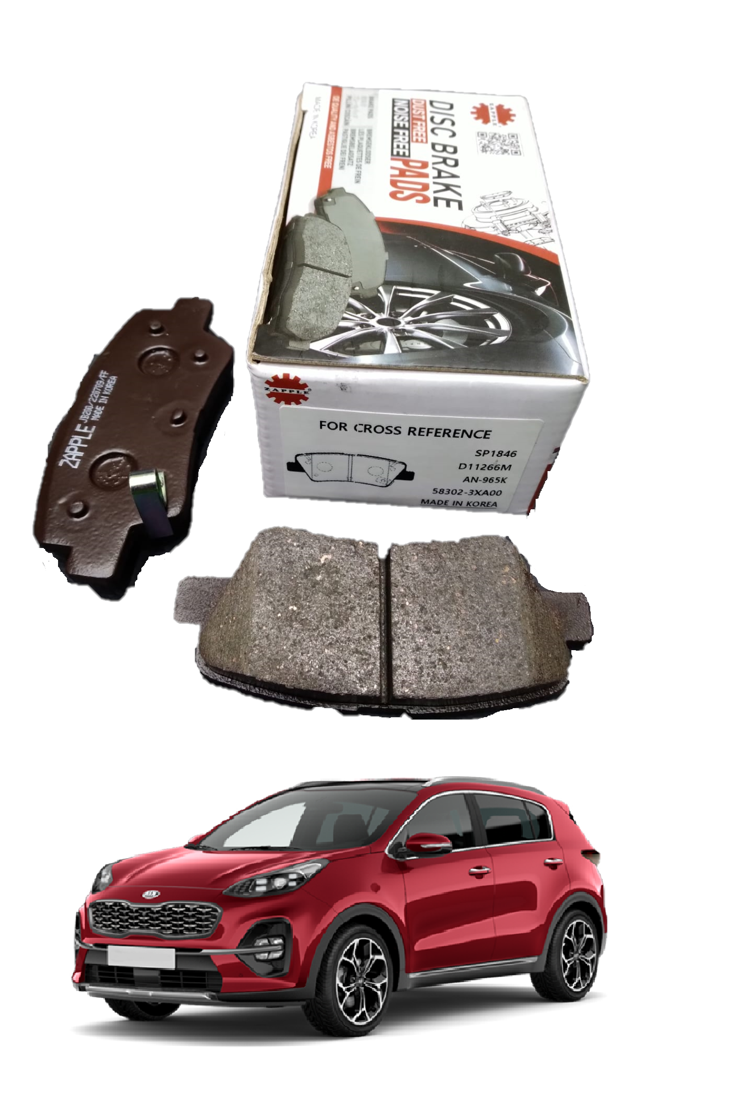 Zapple Disc Brake Pad SP1846, D11266M, AN-965K, 58302-3XA00