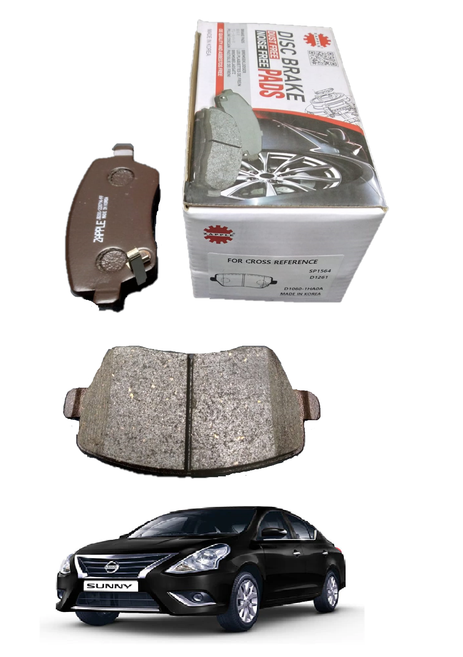 Zapple Disc Brake Pad SP1564, D1261, D1060-1HA0A
