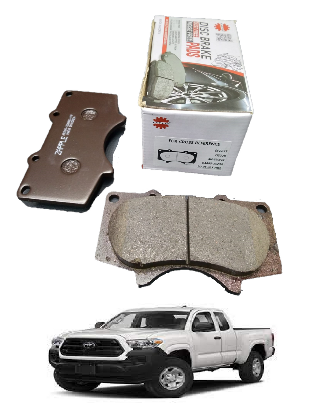 Zapple Disc Brake Pad SP2033, D2228, AN-690WK, 04465-35290