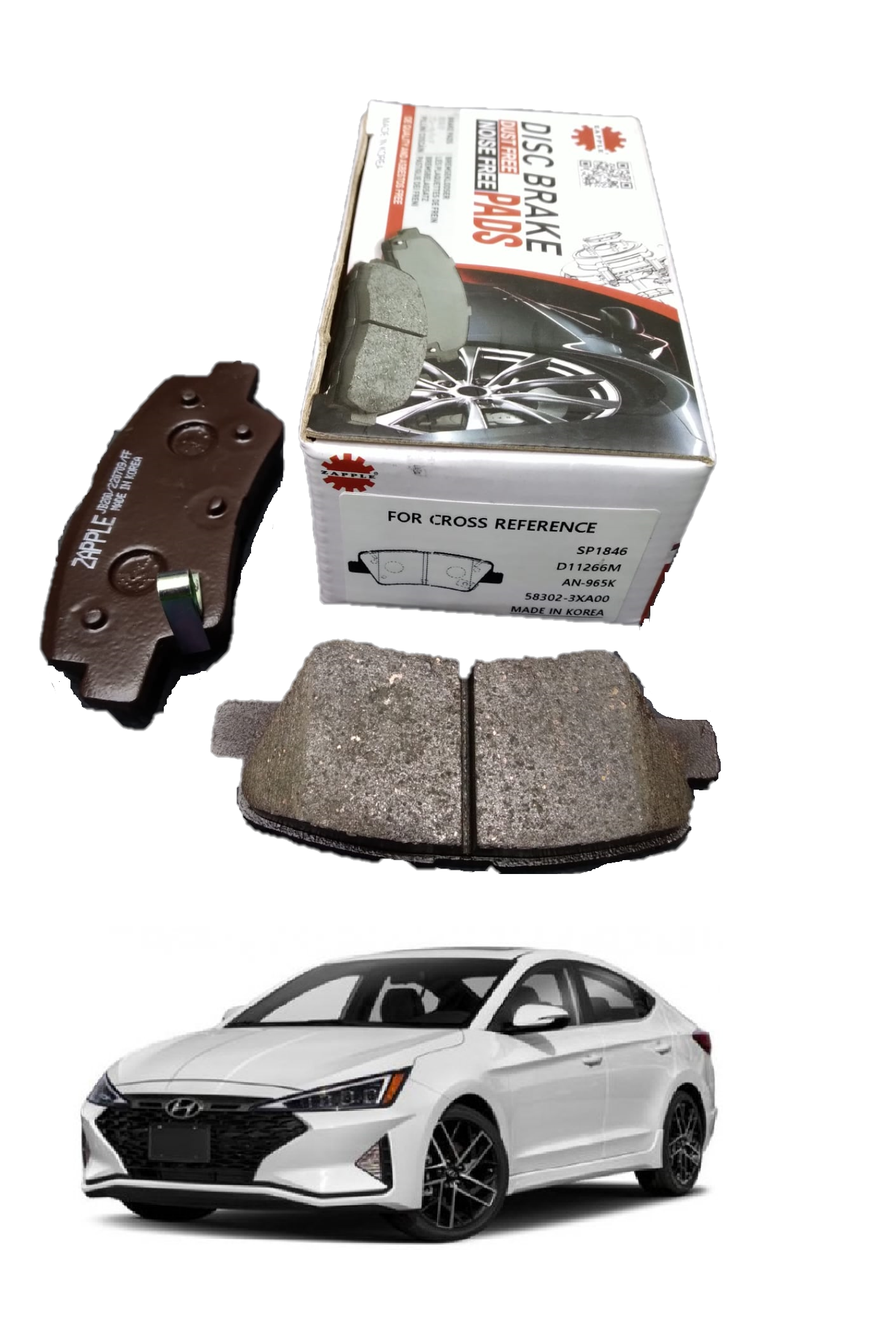 Zapple Disc Brake Pad SP1846, D11266M, AN-965K, 58302-3XA00