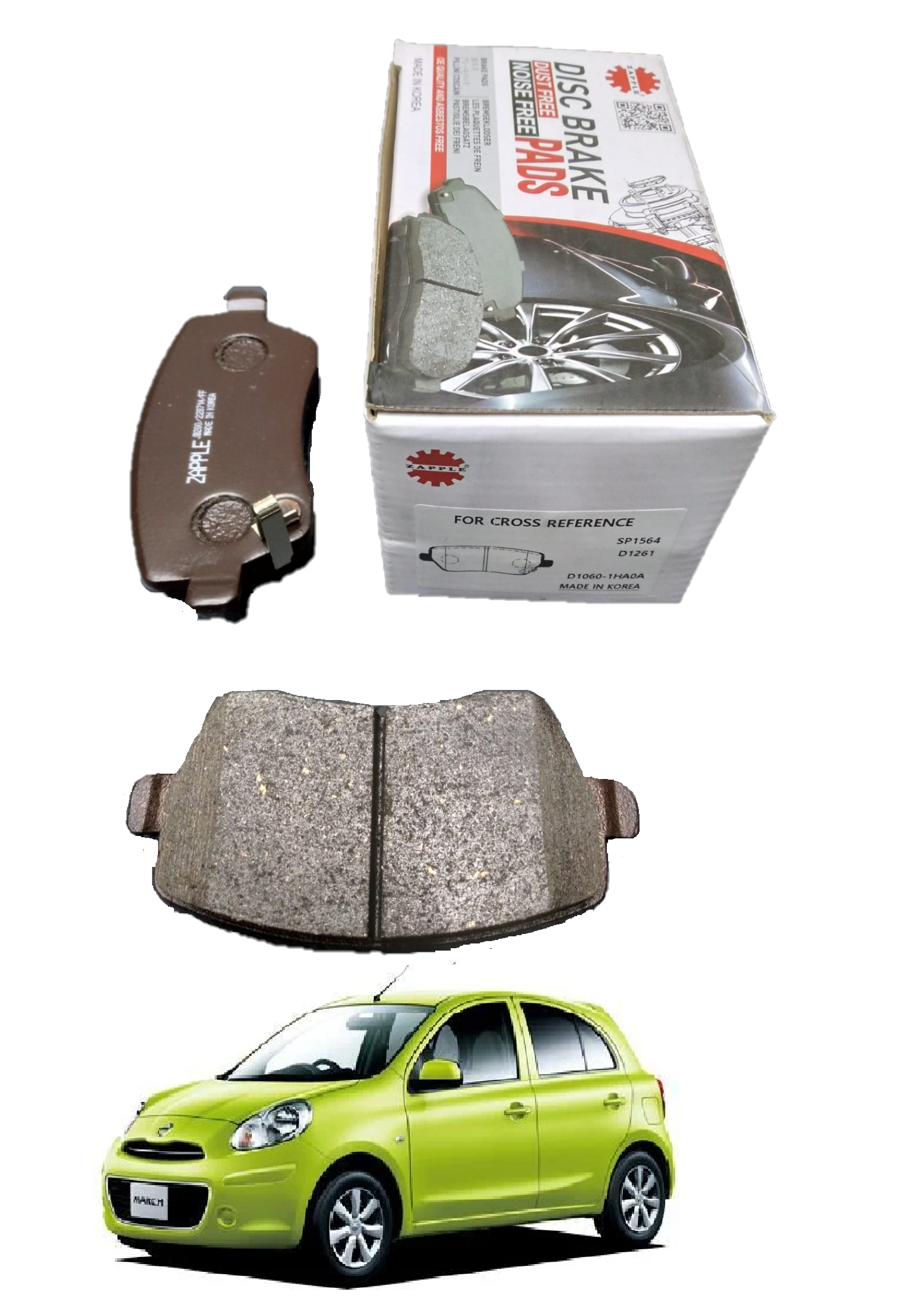 Zapple Disc Brake Pad SP1564, D1261, D1060-1HA0A