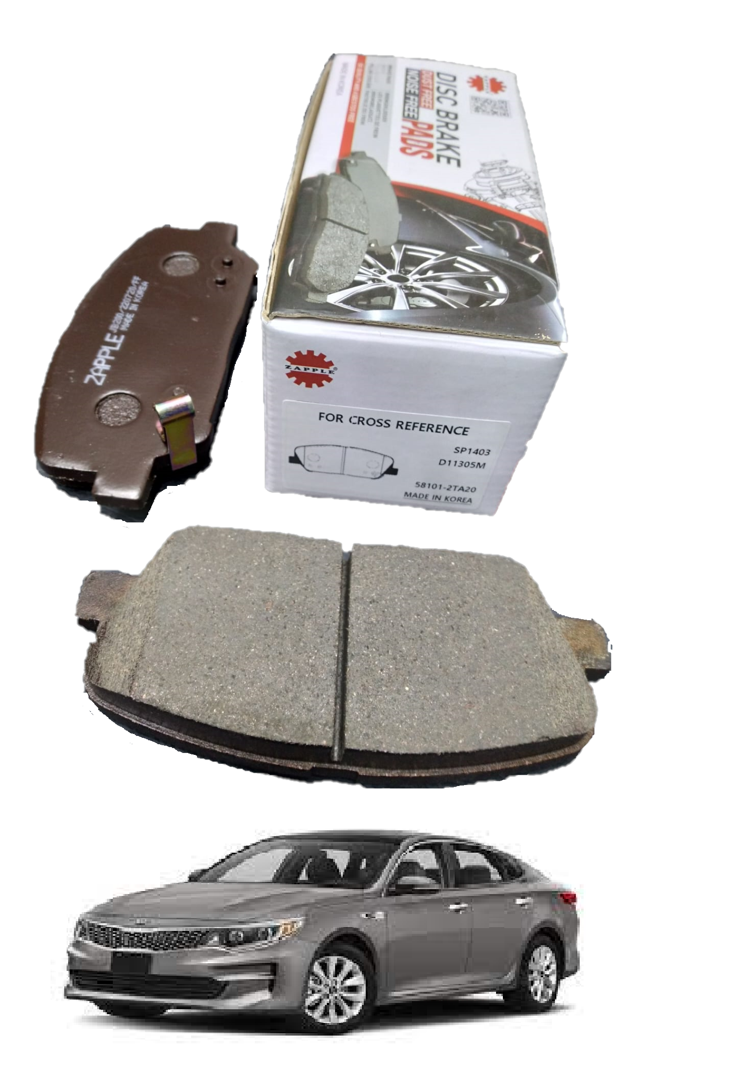 Zapple Disc Brake Pad SP1403, D11305M, 58101-2TA20