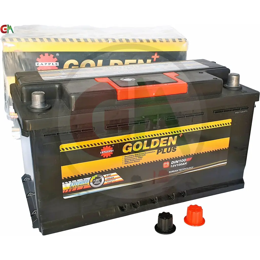 Zapple Golden Plus Car Battery - DIN100MF 12V100AH - Car