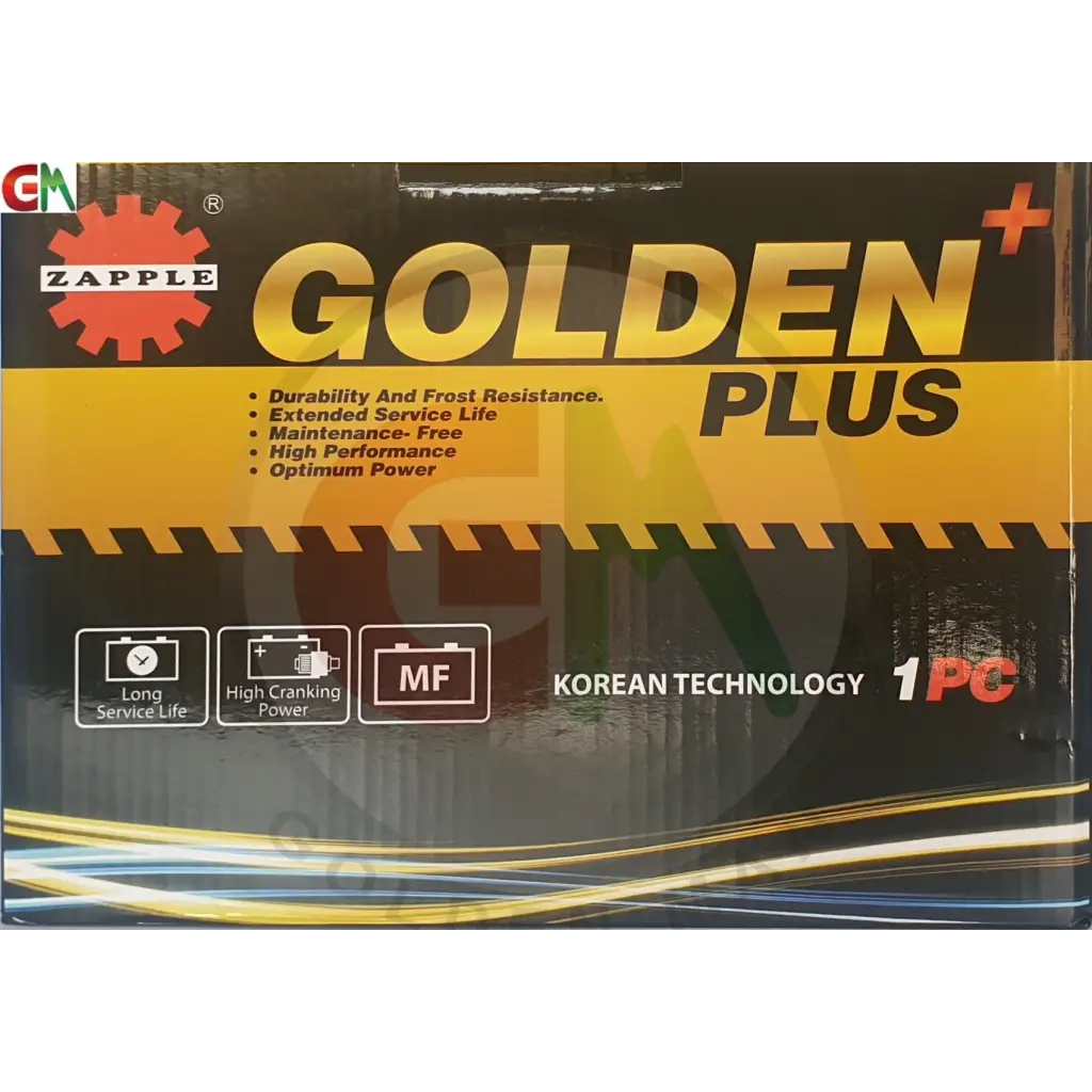 Zapple Golden Plus Car Battery - DIN45MF 12V45AH - Car