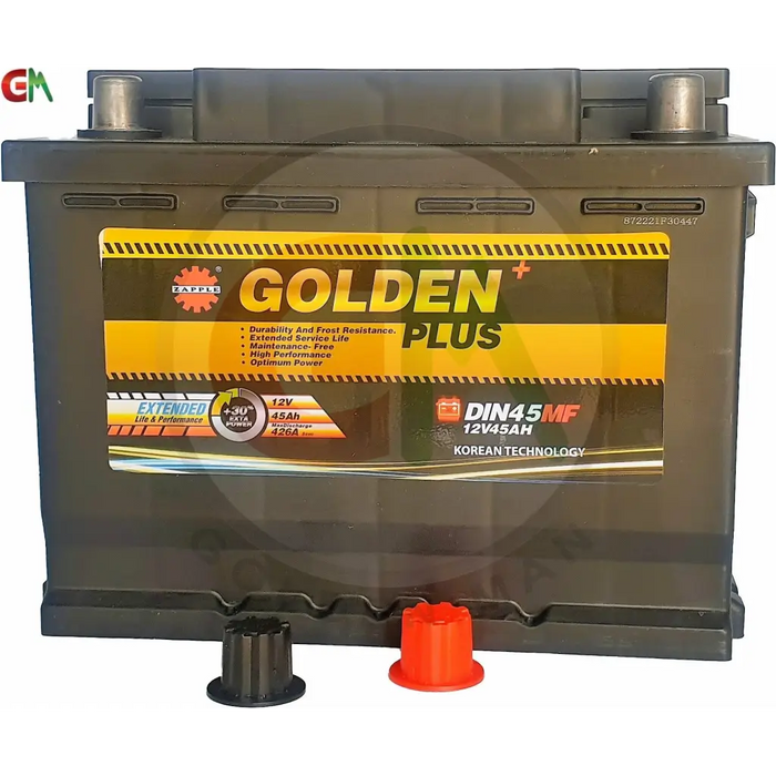 Zapple Golden Plus Car Battery - DIN45MF 12V45AH - Car