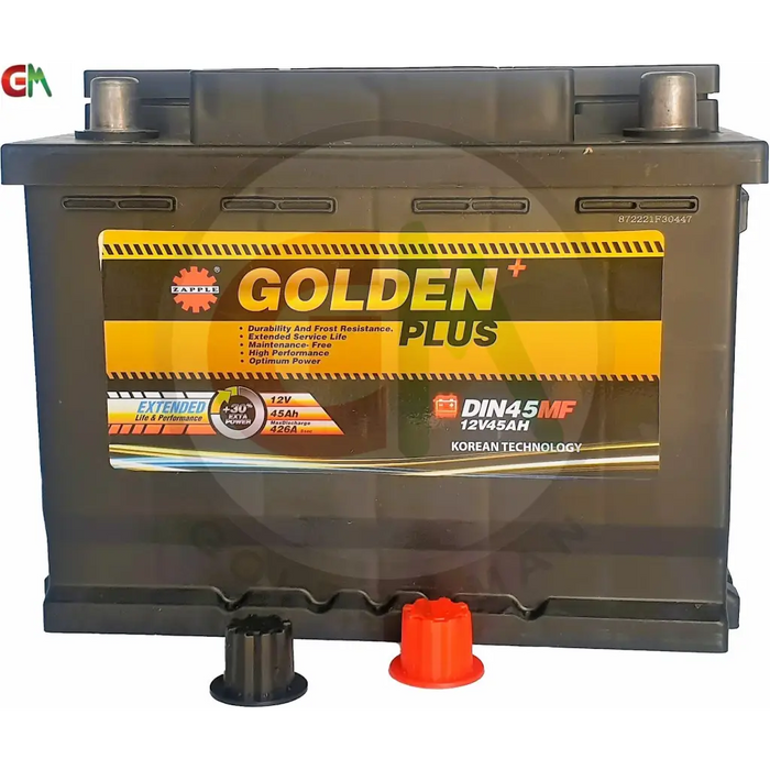 Zapple Golden Plus Car Battery - DIN45MF 12V45AH - Car