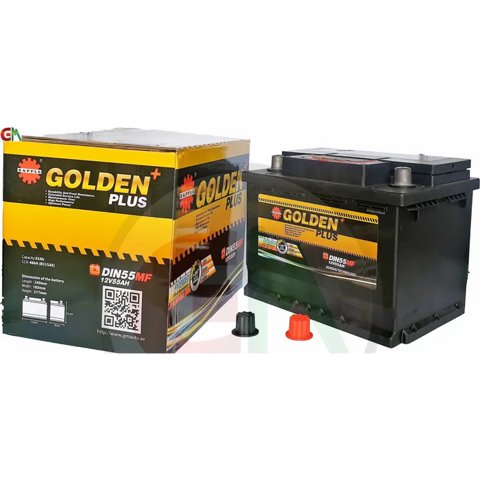 Zapple Golden Plus Car Battery - DIN55MF 12V55AH - Car