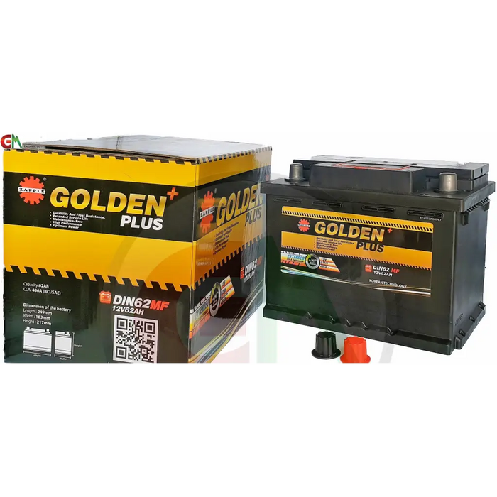 Zapple Golden Plus Car Battery - DIN62MF 12V62AH - Car