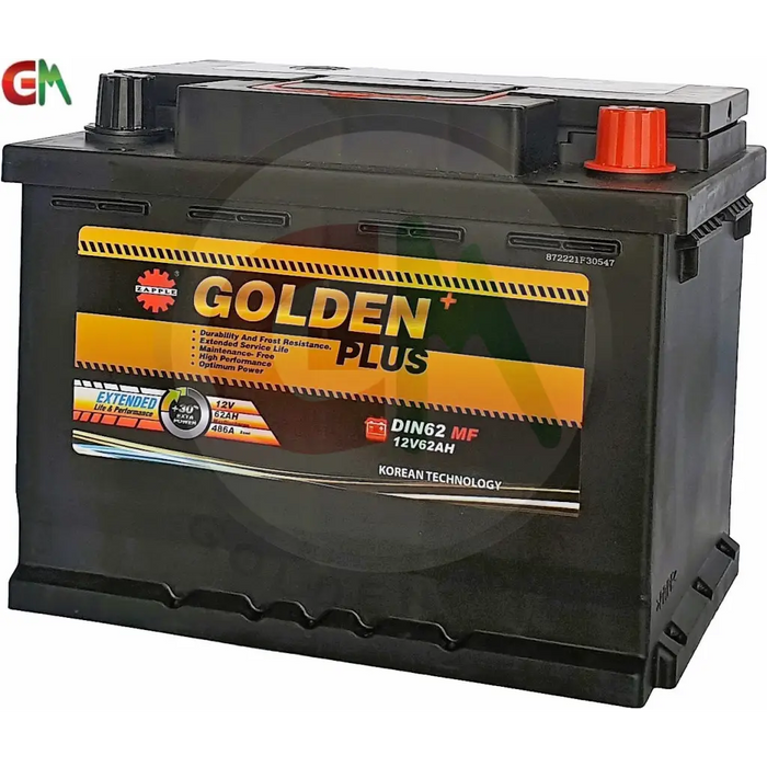 Zapple Golden Plus Car Battery - DIN62MF 12V62AH - Car