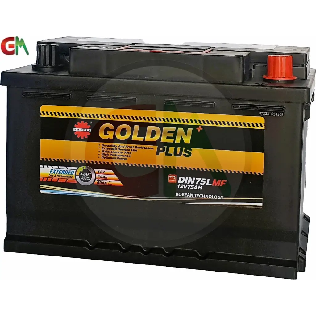 Zapple Golden Plus Car Battery - DIN75LMF 12V75AH - Car