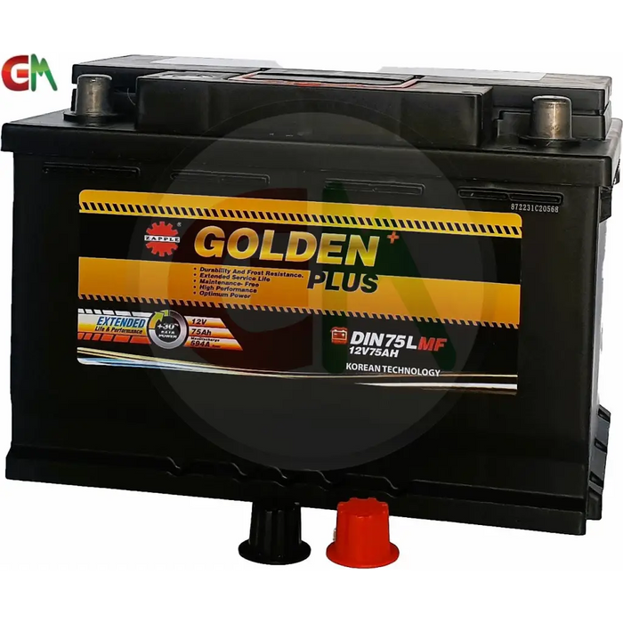 Zapple Golden Plus Car Battery - DIN75LMF 12V75AH - Car