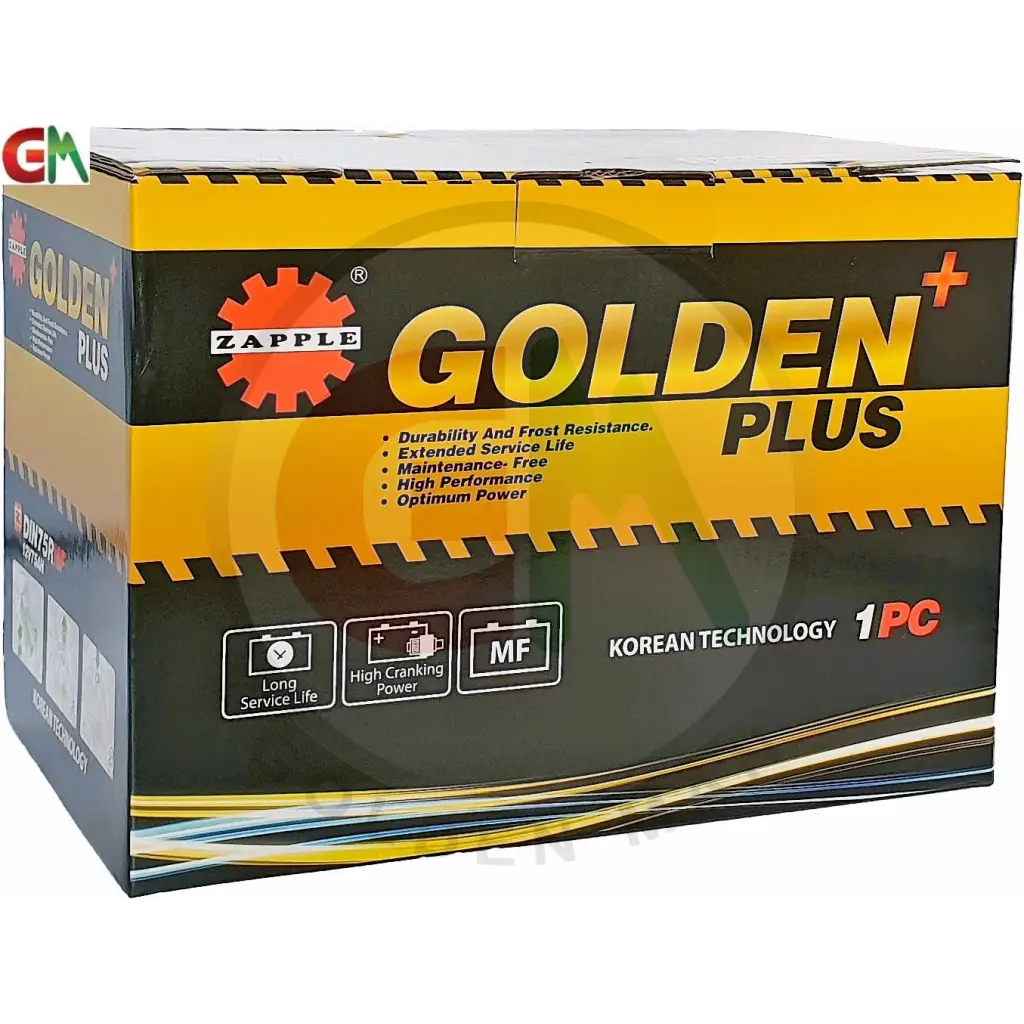 Zapple Golden Plus Car Battery - DIN75RMF 12V75AH - Car