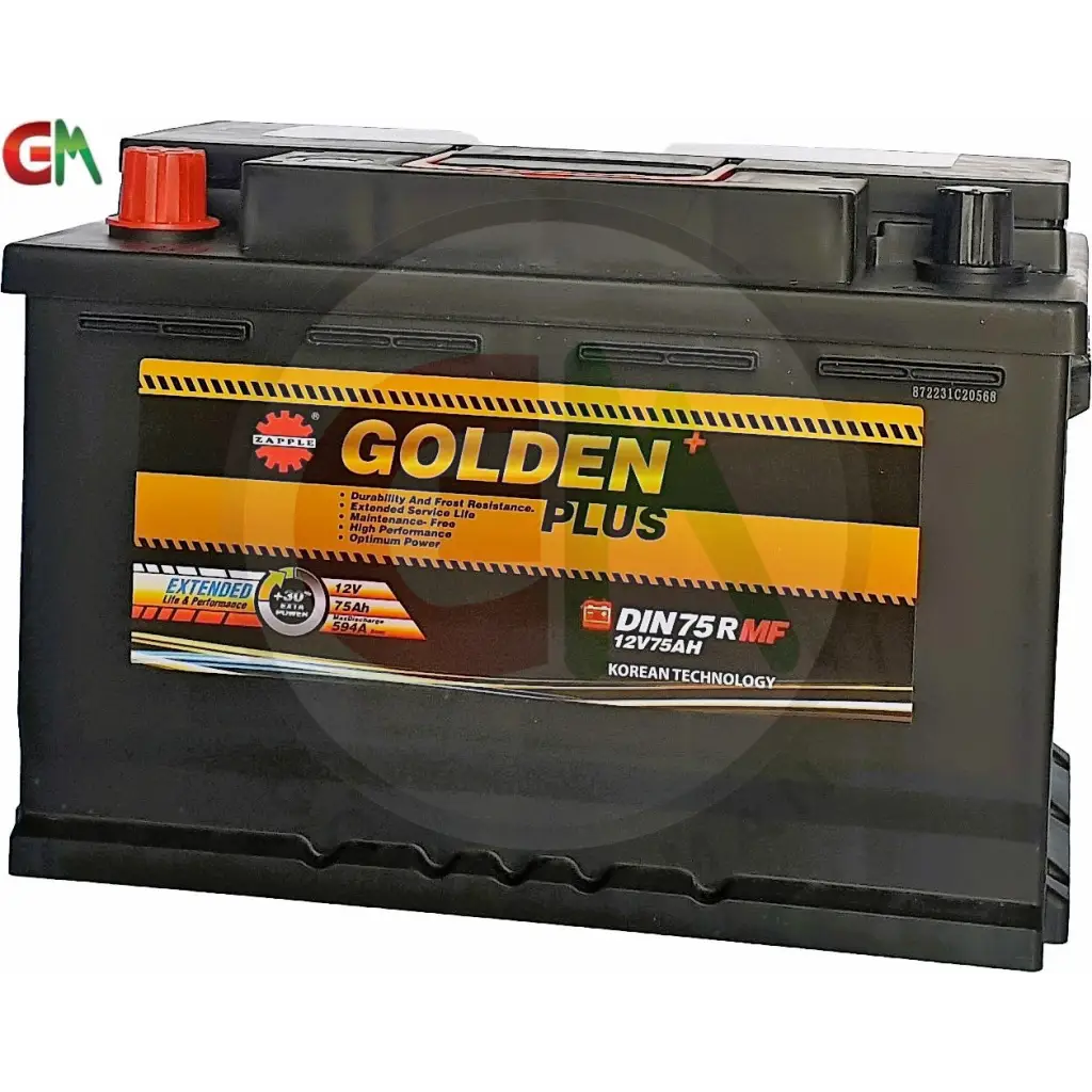 Zapple Golden Plus Car Battery - DIN75RMF 12V75AH - Car