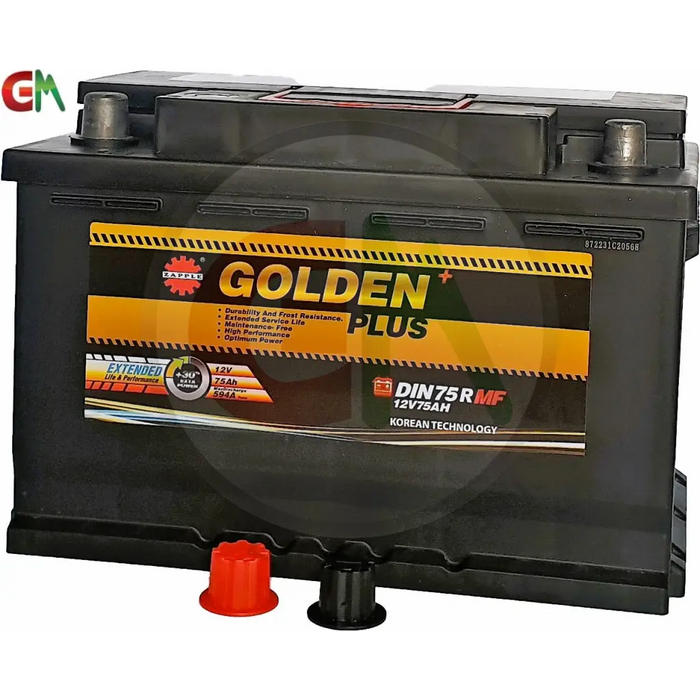 Zapple Golden Plus Car Battery - DIN75RMF 12V75AH - Car