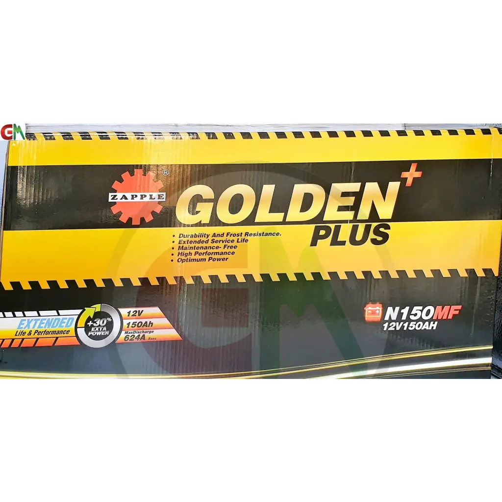Zapple Golden Plus Car Battery - N150MF 12V150AH - Car