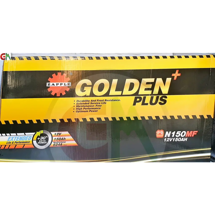 Zapple Golden Plus Car Battery - N150MF 12V150AH - Car