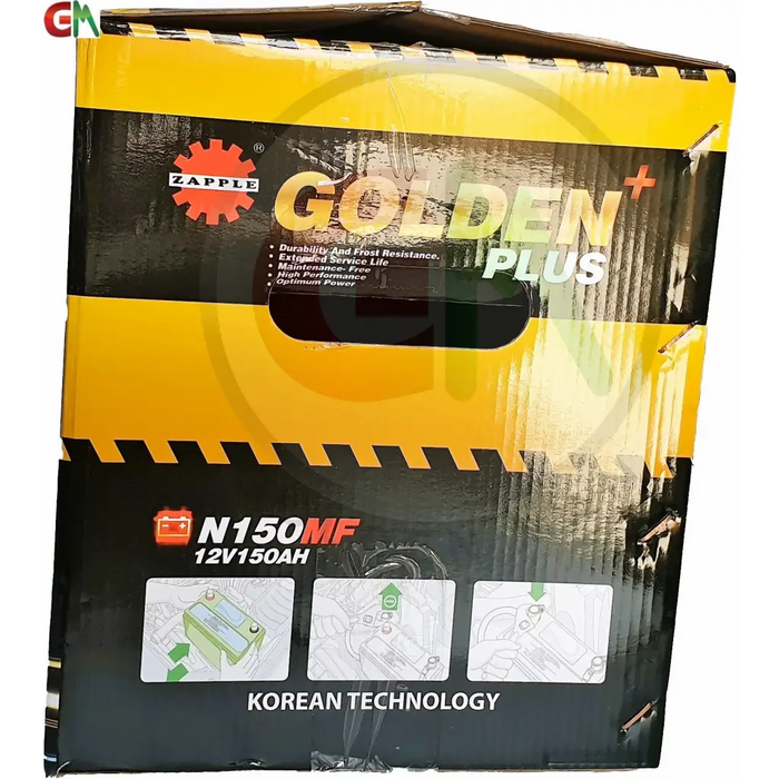 Zapple Golden Plus Car Battery - N150MF 12V150AH - Car