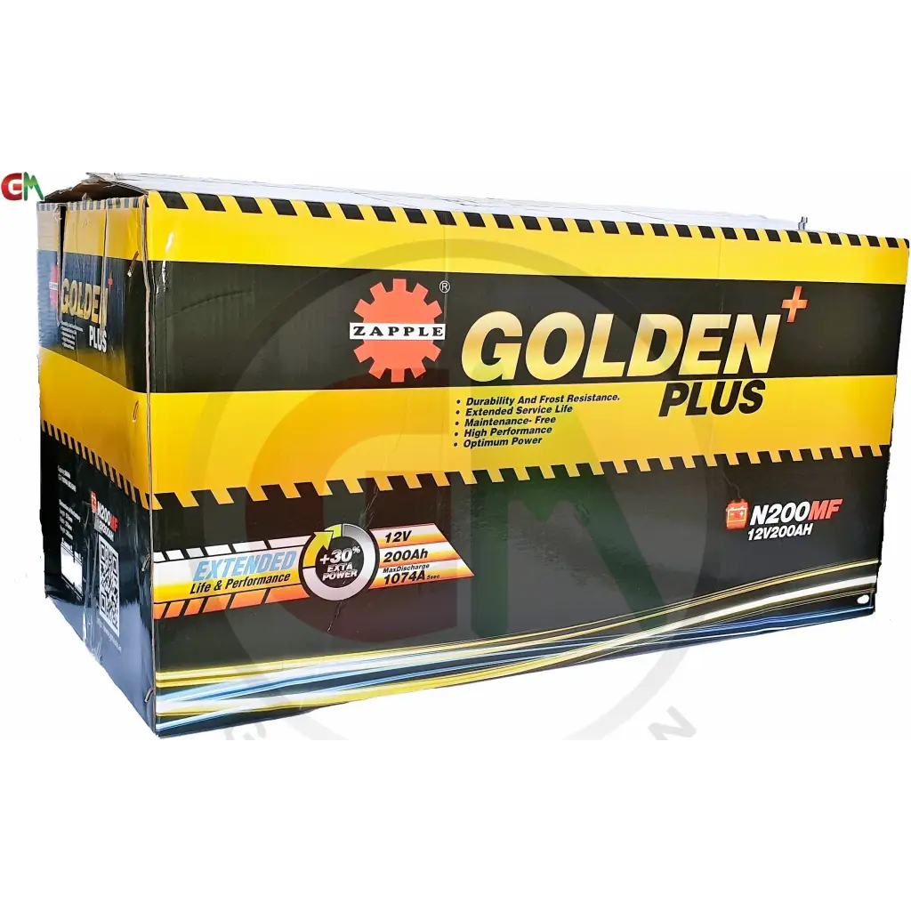 Zapple Golden Plus Car Battery - N200MF 12V200AH - Car