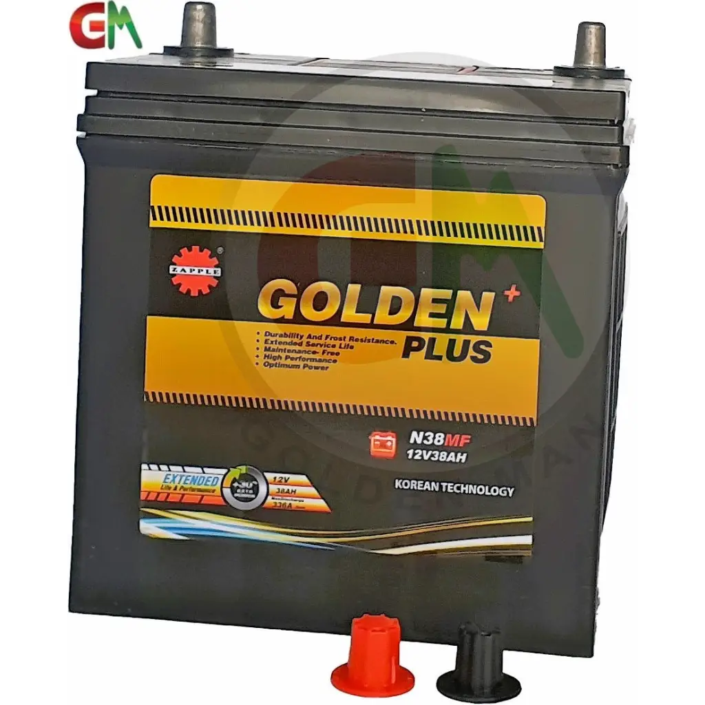 Zapple Golden Plus Car Battery - N38MF 12V38AH - Car Battery