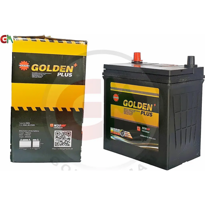 Zapple Golden Plus Car Battery - N38MF 12V38AH - Car Battery