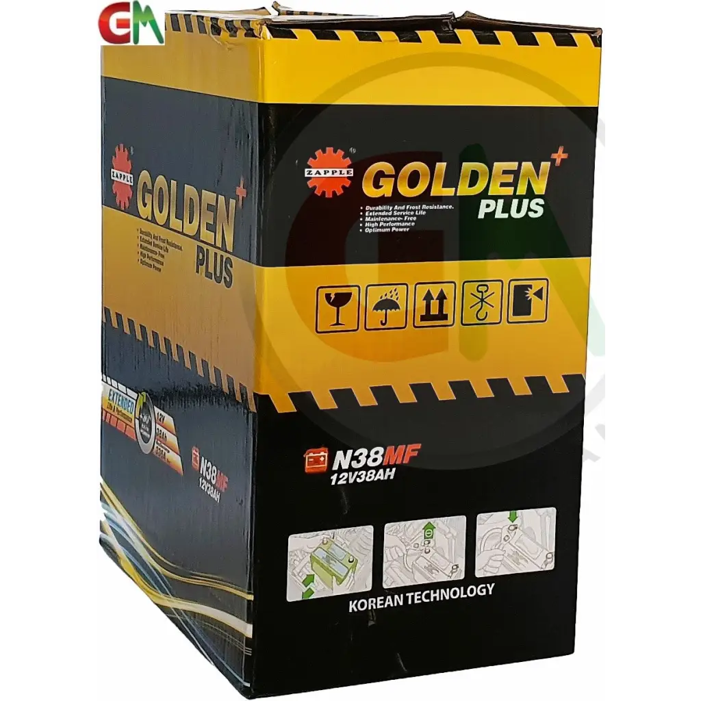 Zapple Golden Plus Car Battery - N38MF 12V38AH - Car Battery