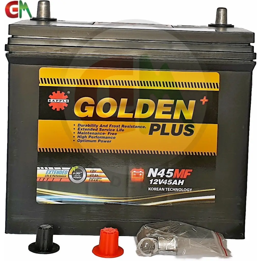 Zapple Golden Plus Car Battery - N45MF 12V45AH - Car Battery