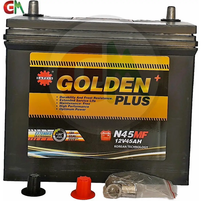 Zapple Golden Plus Car Battery - N45MF 12V45AH - Car Battery