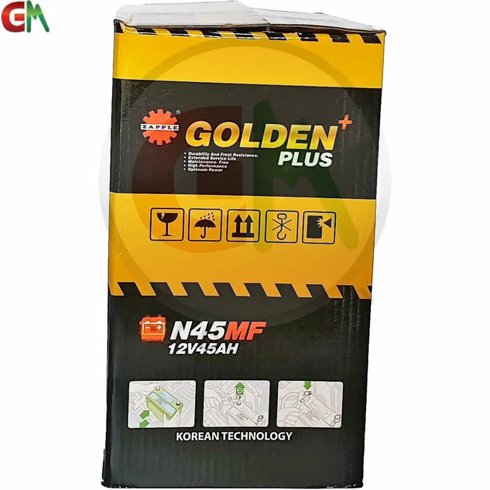 Zapple Golden Plus Car Battery - N45MF 12V45AH - Car Battery