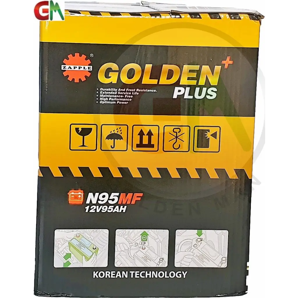 Zapple Golden Plus Car Battery - N95MF 12V95AH - Car Battery